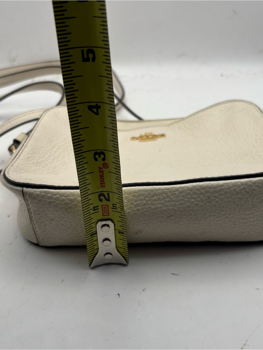 Coach Mini Jamie Camera Bag Chalk Colored Pebble Leather with Gold Hardware - Picture 6 of 12